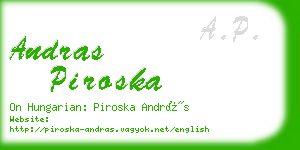 andras piroska business card